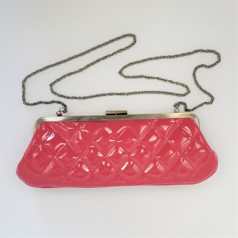 Stylish Red Patent Leather Style Quilted